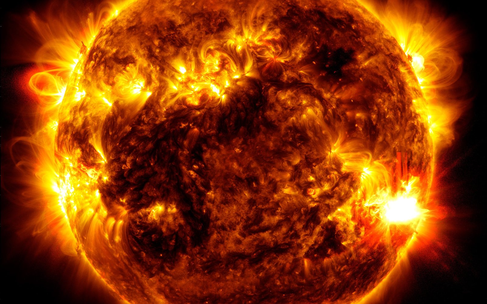 Solar flare, NASA SDO, cover for AI forecasting of solar activity (F10.7)